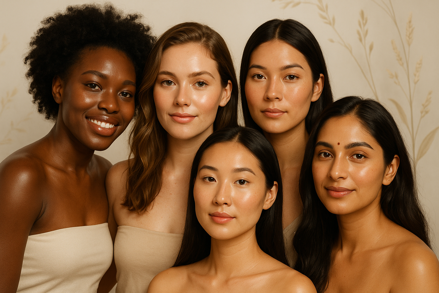 black, white, asian, native, indian women for natural beauty products